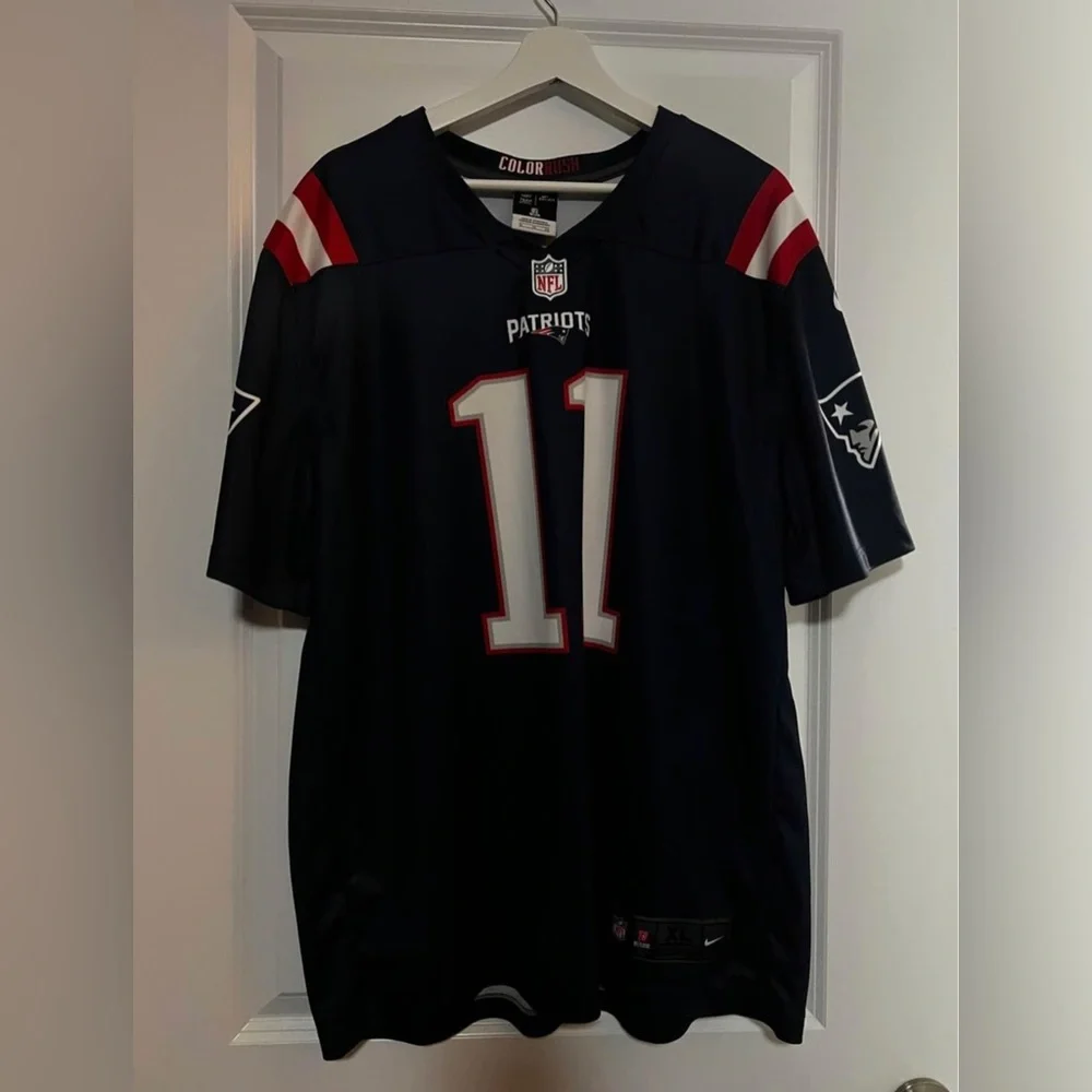 New England Patriots #11 Men's Navy Football Jersey